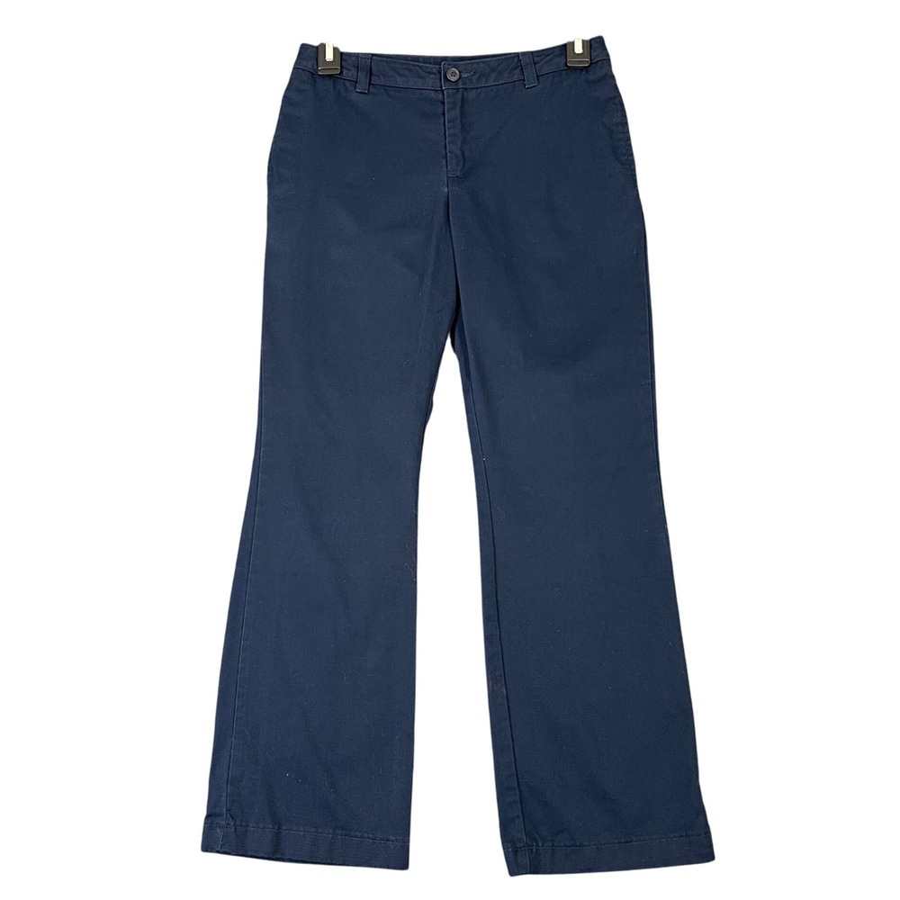 School Lands' End Kids Girls 12 Navy Chino‎ Pants Uniform Classic Prep School